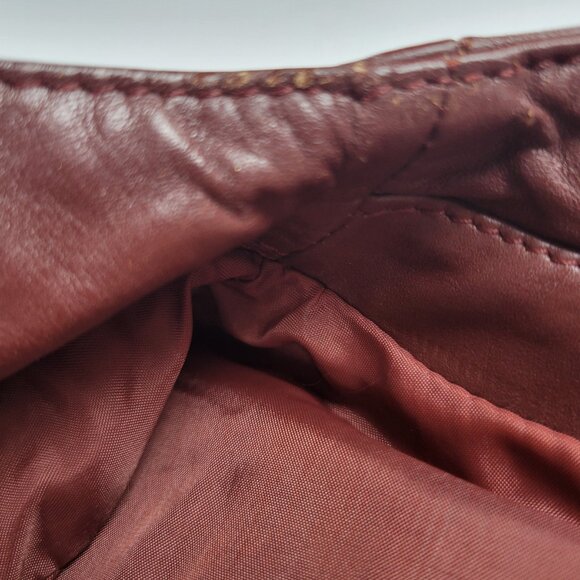 Vintage Leather Loft 100% Leather OxBlood Burgundy Belted Jacket Size 9/10 - Picture 13 of 14